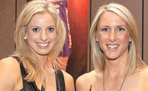 Laura Geitz and Clare McMeniman with the ANZ Championship Trophy at the Queensland Firebirds trophy night. Laura Geitz and Clare McMeniman with the ANZ Championship Trophy at the Queensland Firebirds trophy night.